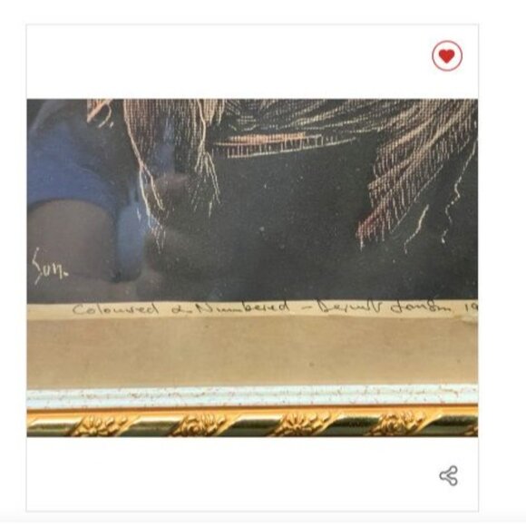 Lino Cut Coloured & Numbered Print Titled Louis Sun 1979 In Frame - Picture 3 of 12